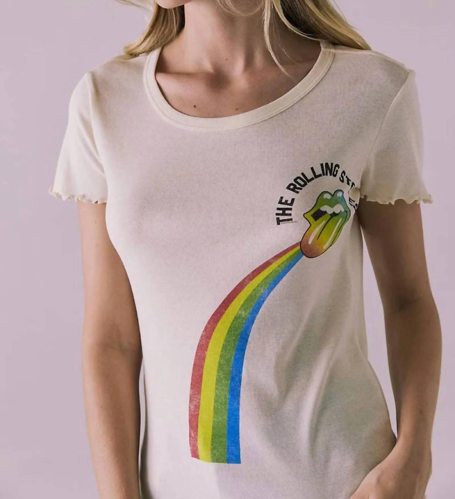 Chaser Starry Rolling Stones Tee in unique color - women's t-shirt - detail view
