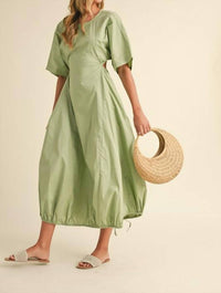 Klesis - Drawstring Open Back Dress