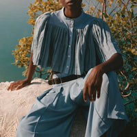 Sea - Solene Pleated Short Sleeve Top