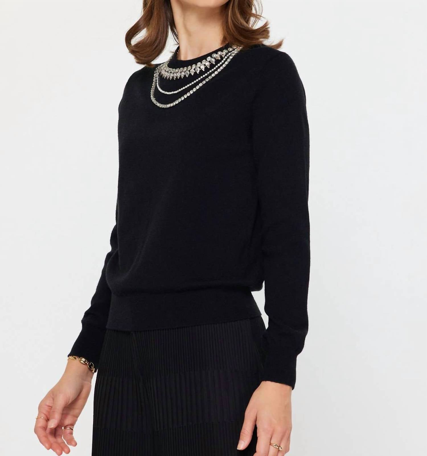 Current Air - Jewel Detail Long Sleeve Sweater