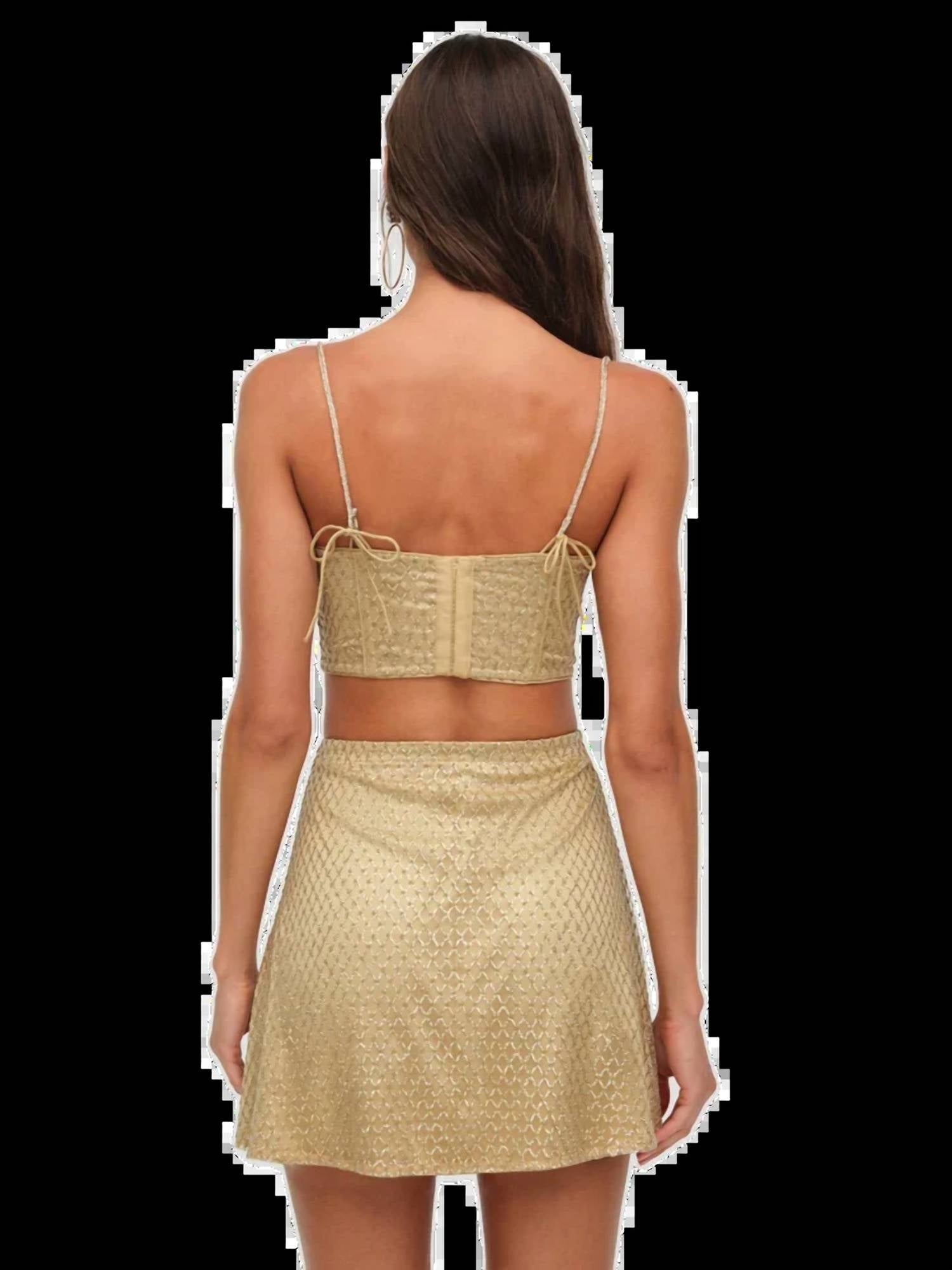 For Love & Lemons - Glitter Grid Mini Skirt