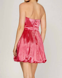 She + Sky - Bubble Hem Strapless Dress