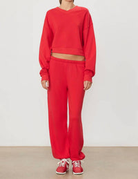 Eterne Boyfriend Pocket Sweatpants in scarlet - women's pants