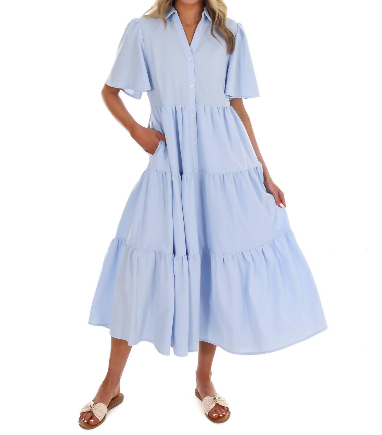 In February - Follow Your Arrow Button Down Midi Dress