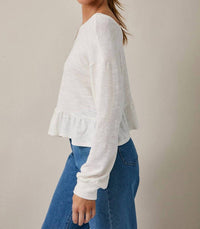 Gilli - Peplum Hem Scoop Neck Top