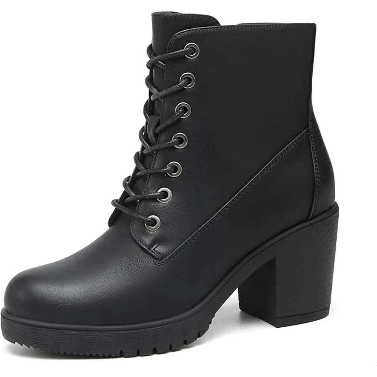 Tyndall - Women's Chunky Heel Ankle Boot Round Toe Size Zip Shoes