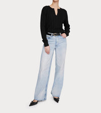 Amanda Maria - Cashmere Blend Ribbed V Sweater