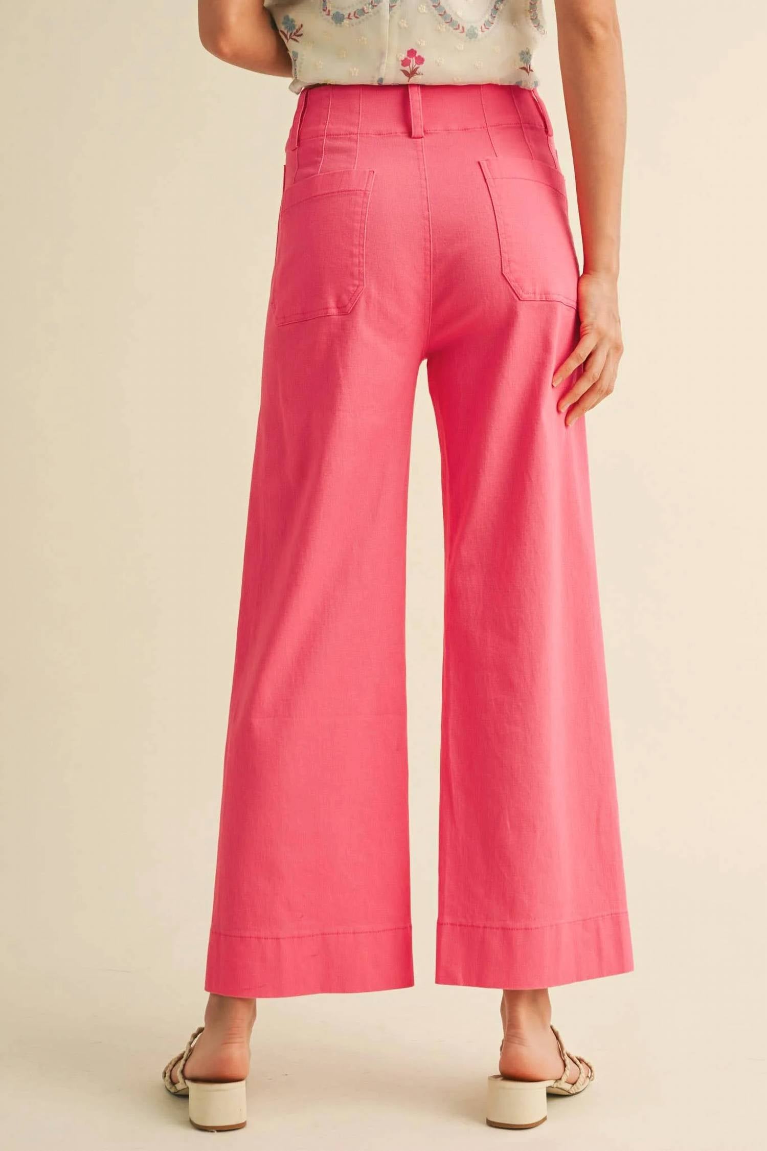 &Merci - High Waist Cropped Wide Leg Pants