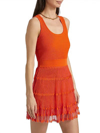 Milly - Sheer Knit Flare Mini Dress