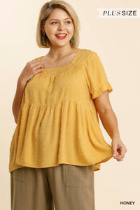 Umgee - Babydoll Swiss Dot Top