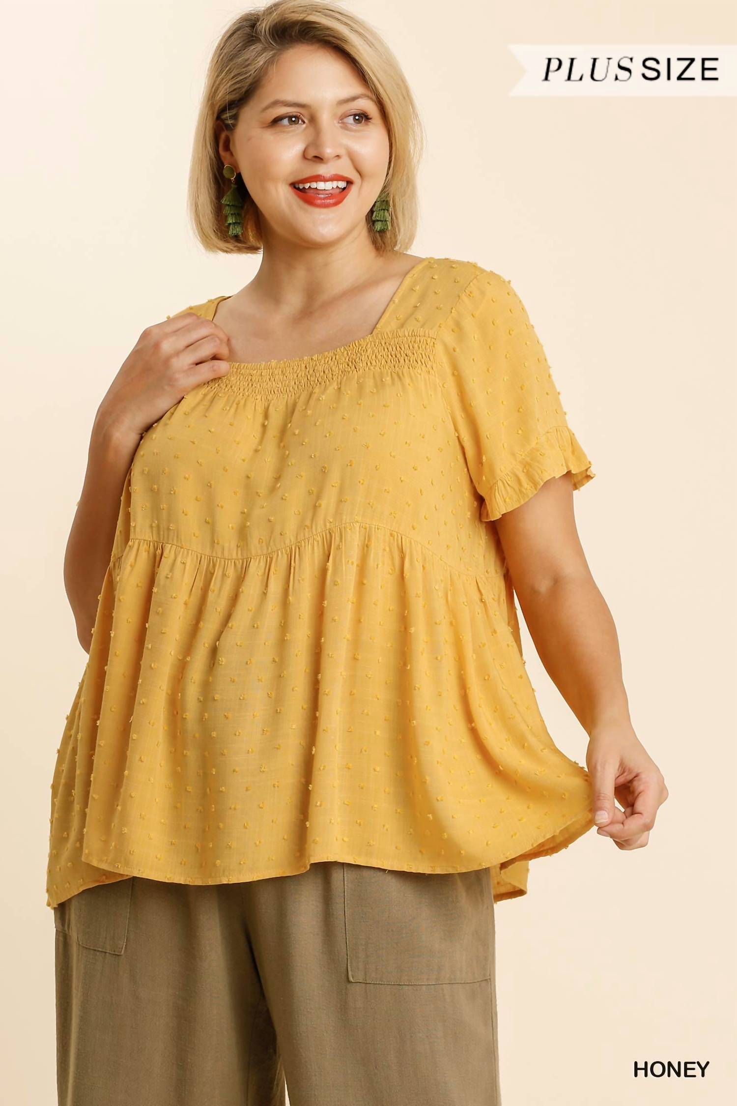 Umgee - Babydoll Swiss Dot Top