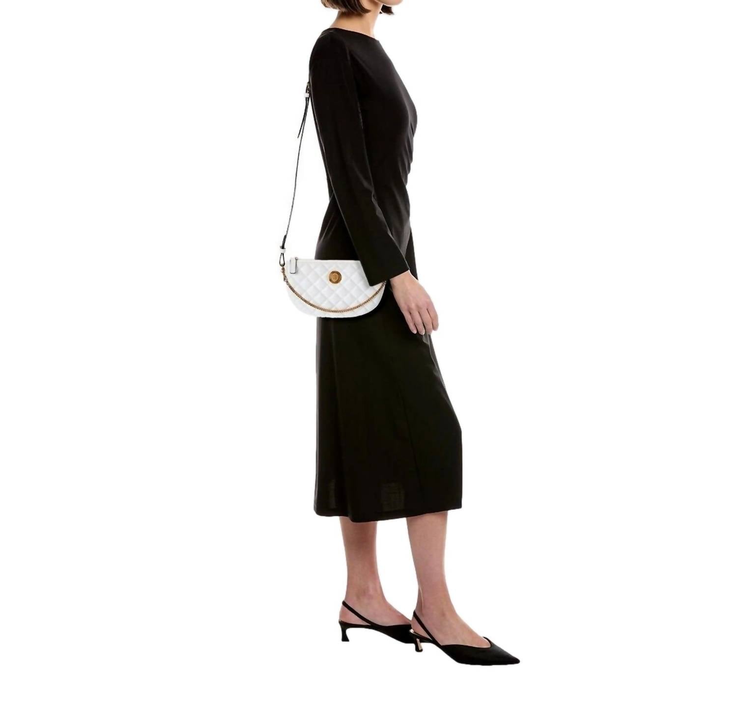 Versace - Women's La Medusa Half Moon Quilted Nappa Leather Crossbody Bag