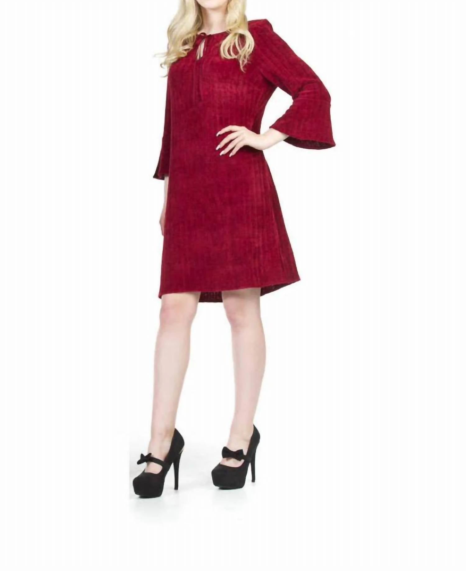 Papillon - Chenile Bell Sleeve With Keyhole Dress
