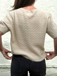 Things Between - Paisley Cable Knit Short Sleeve Top