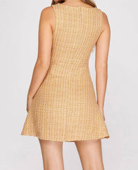 She + Sky - Metallic Tweed Fit & Flare Dress