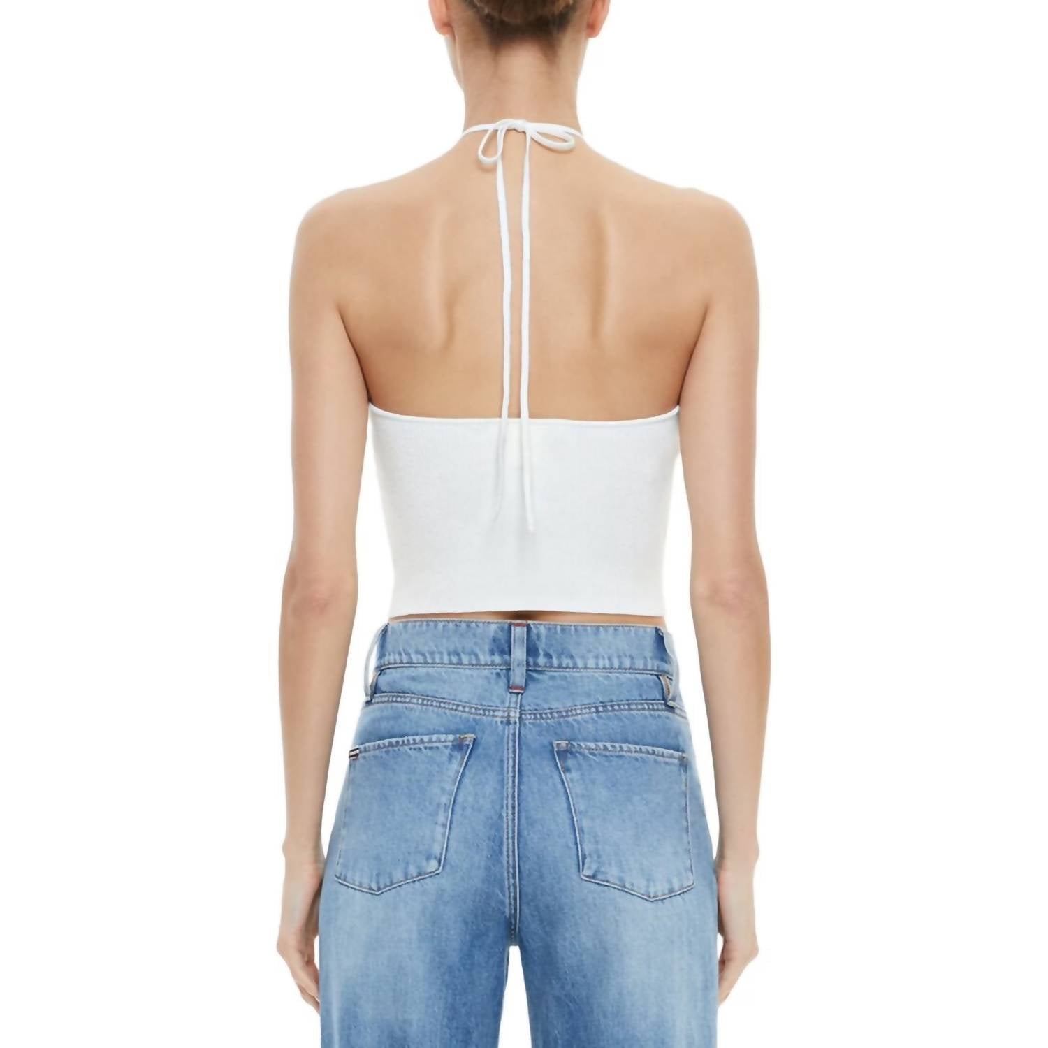 Alice + Olivia - Linnie Ribbed Knit Halter Top