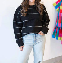 French Connection - Riddley Knit Stripe Crewneck Sweater