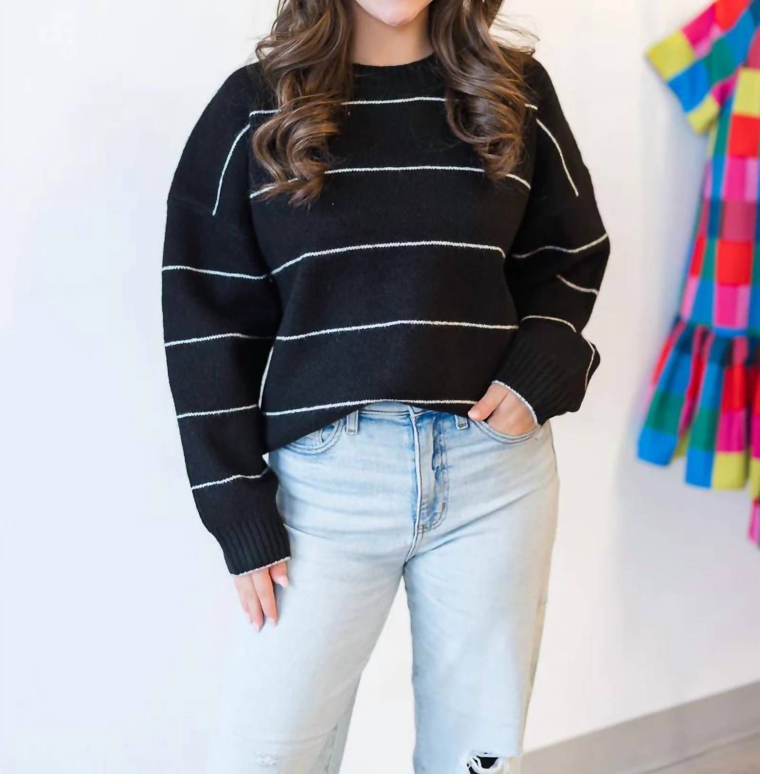 French Connection - Riddley Knit Stripe Crewneck Sweater