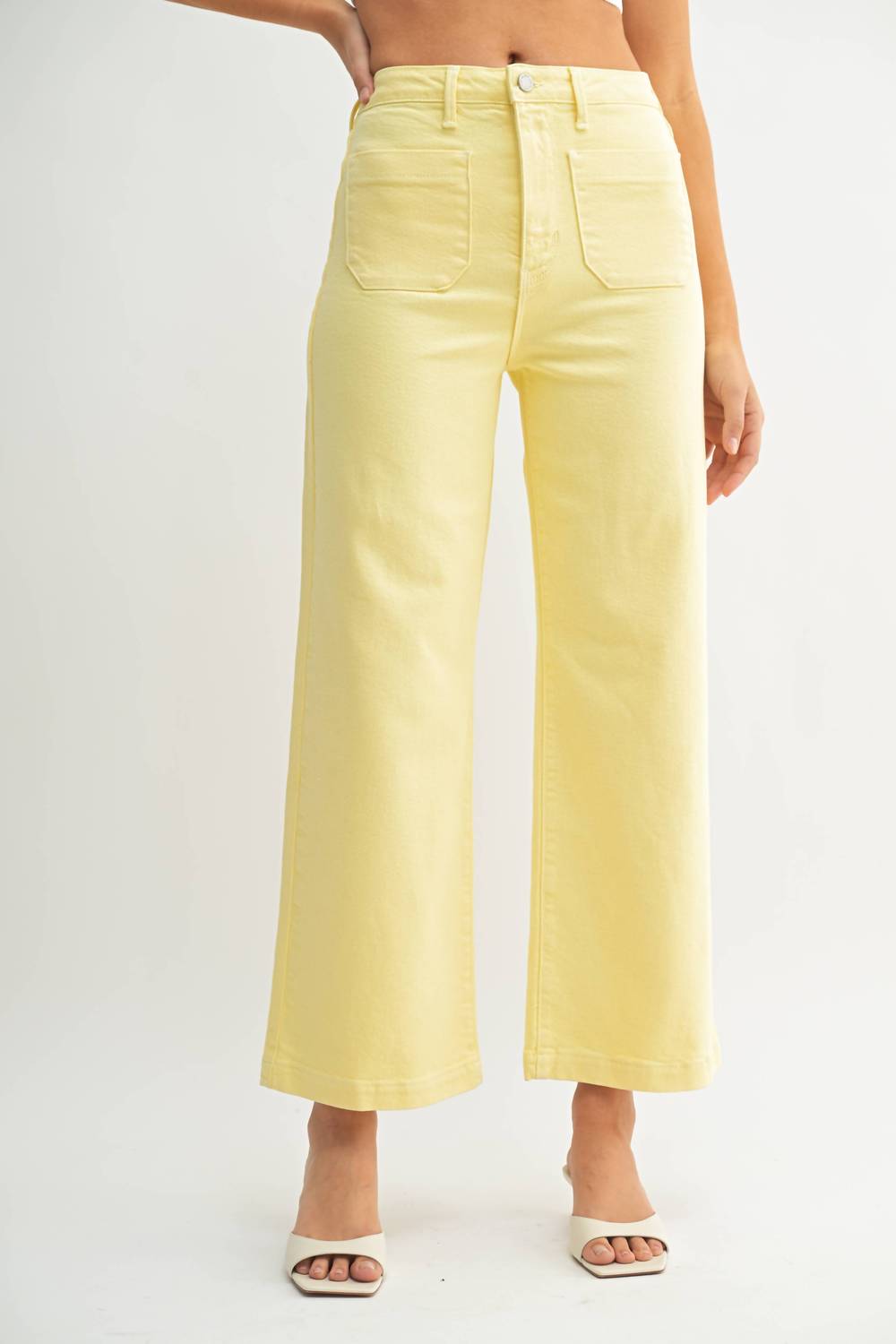 Just Black Denim - Patch Pocket Wide Leg Pants