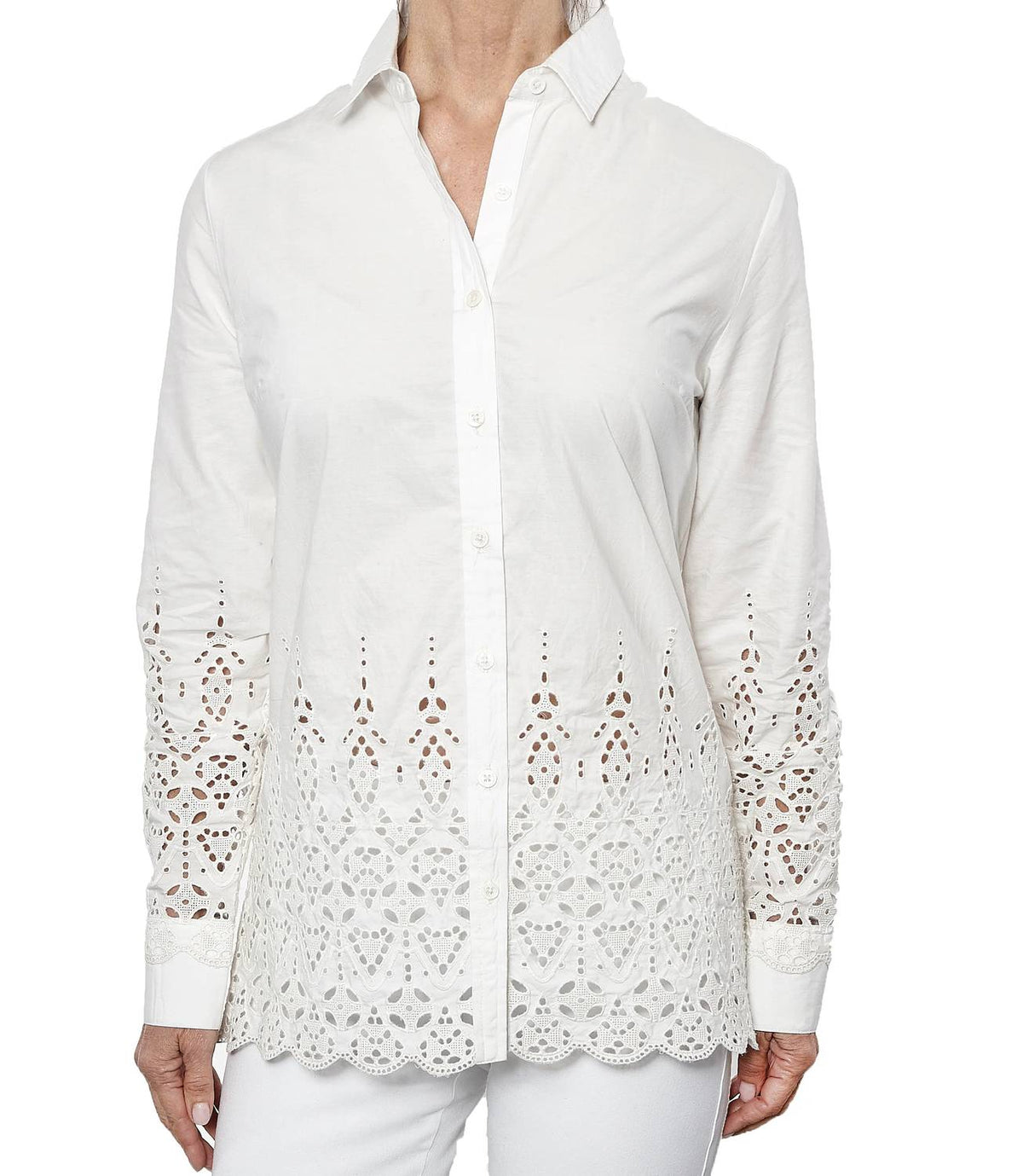 Jodi Rose - Cutouts Button Down Blouse