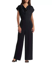 Gigi Parker - Cowl Neck Wide Leg Jumpsuit