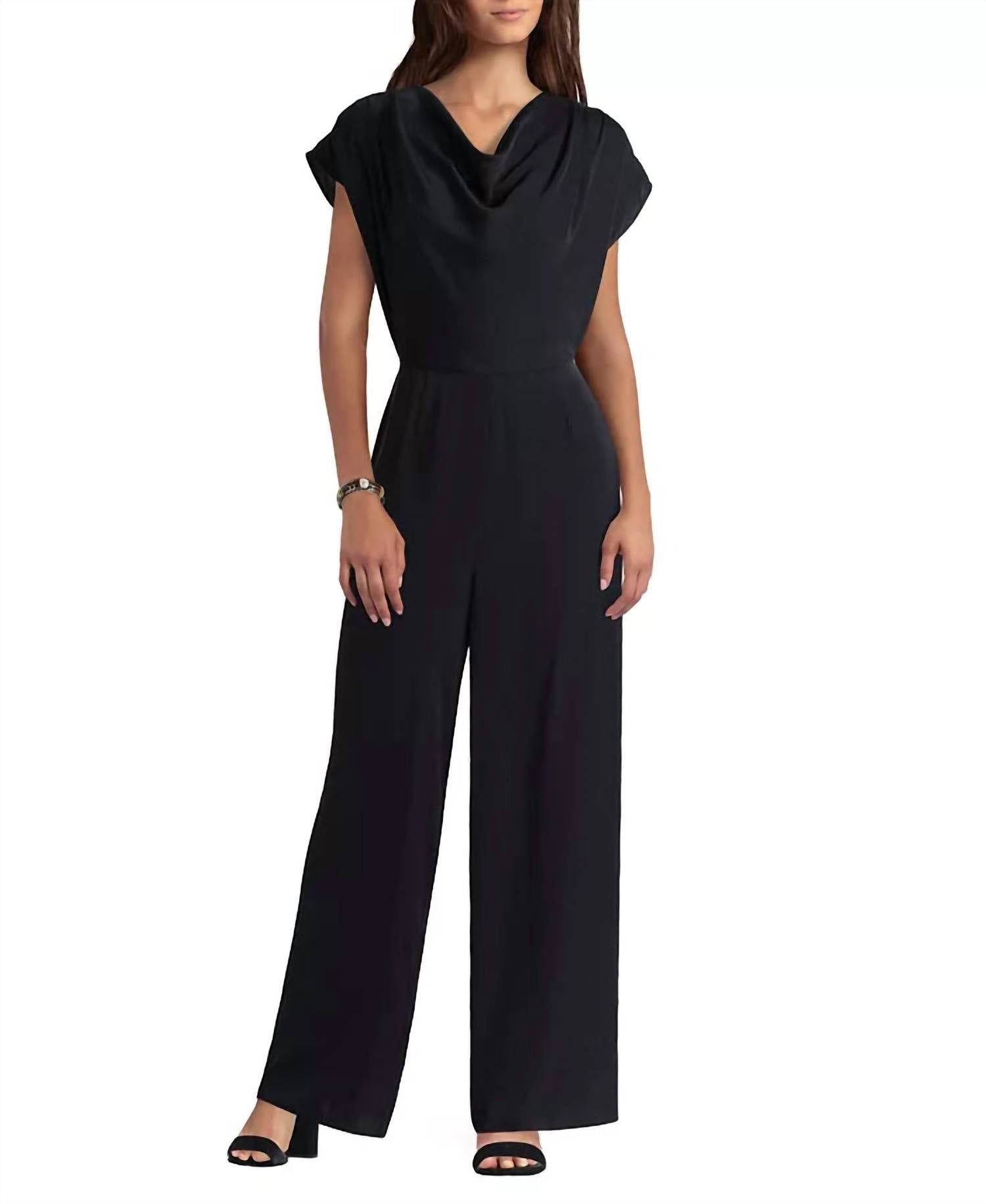 Gigi Parker - Cowl Neck Wide Leg Jumpsuit