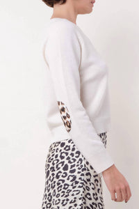 La Prestic Ouiston - Ras Du Cou Panthere Fitted Crewneck Elbow Patch Sweater