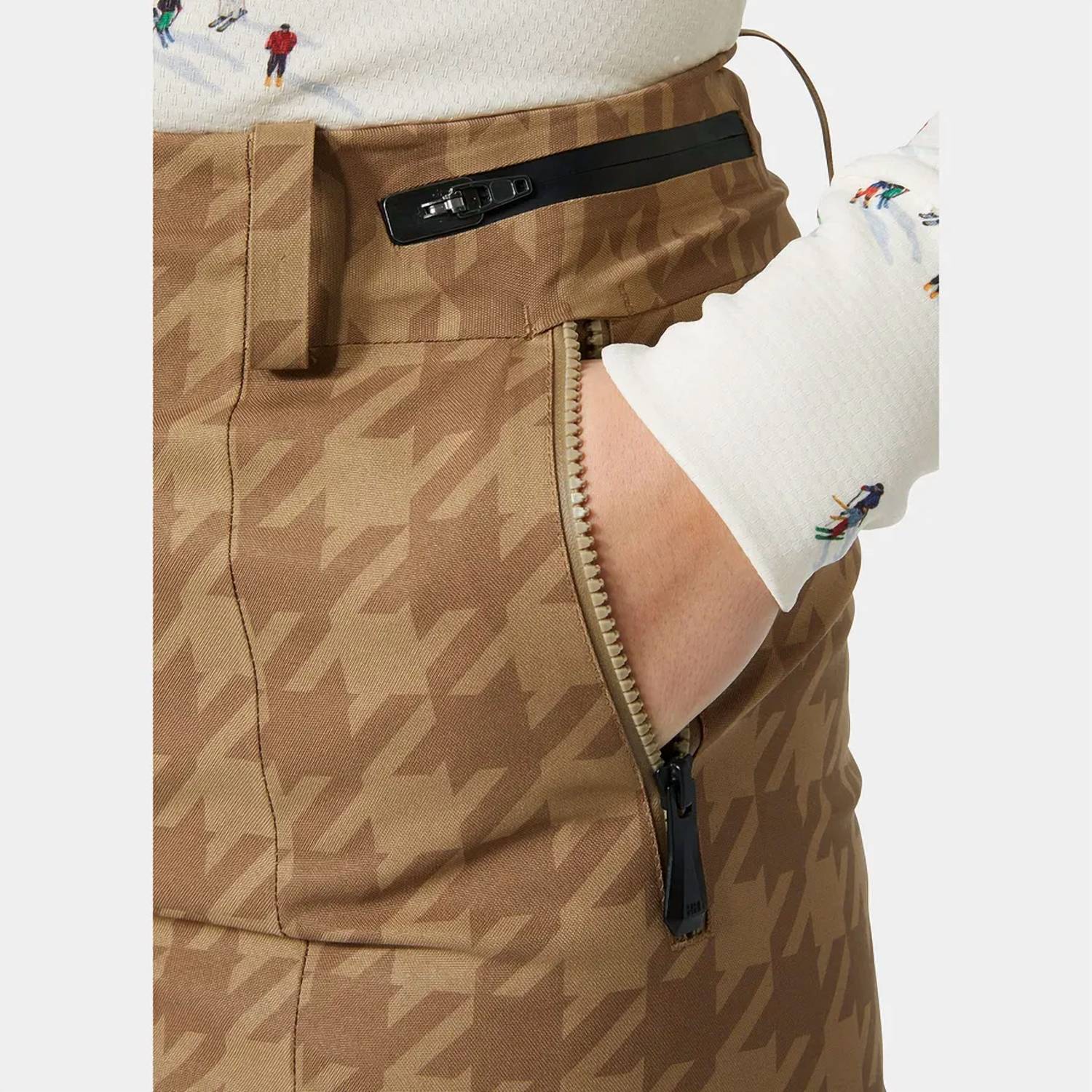 Helly Hansen Women's St. Moritz Insulated Pants 2.0 in warm tan houndstooth pattern - women's pants - view 4