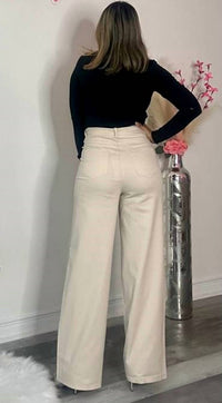 Lizette Collection - Metallic Animal Print Contrast Pants