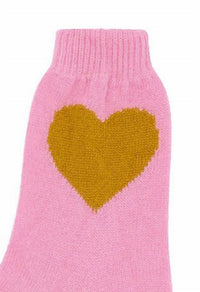 Jumper1234 Women's Heart Socks in candy mustard - women's accessory - detail view