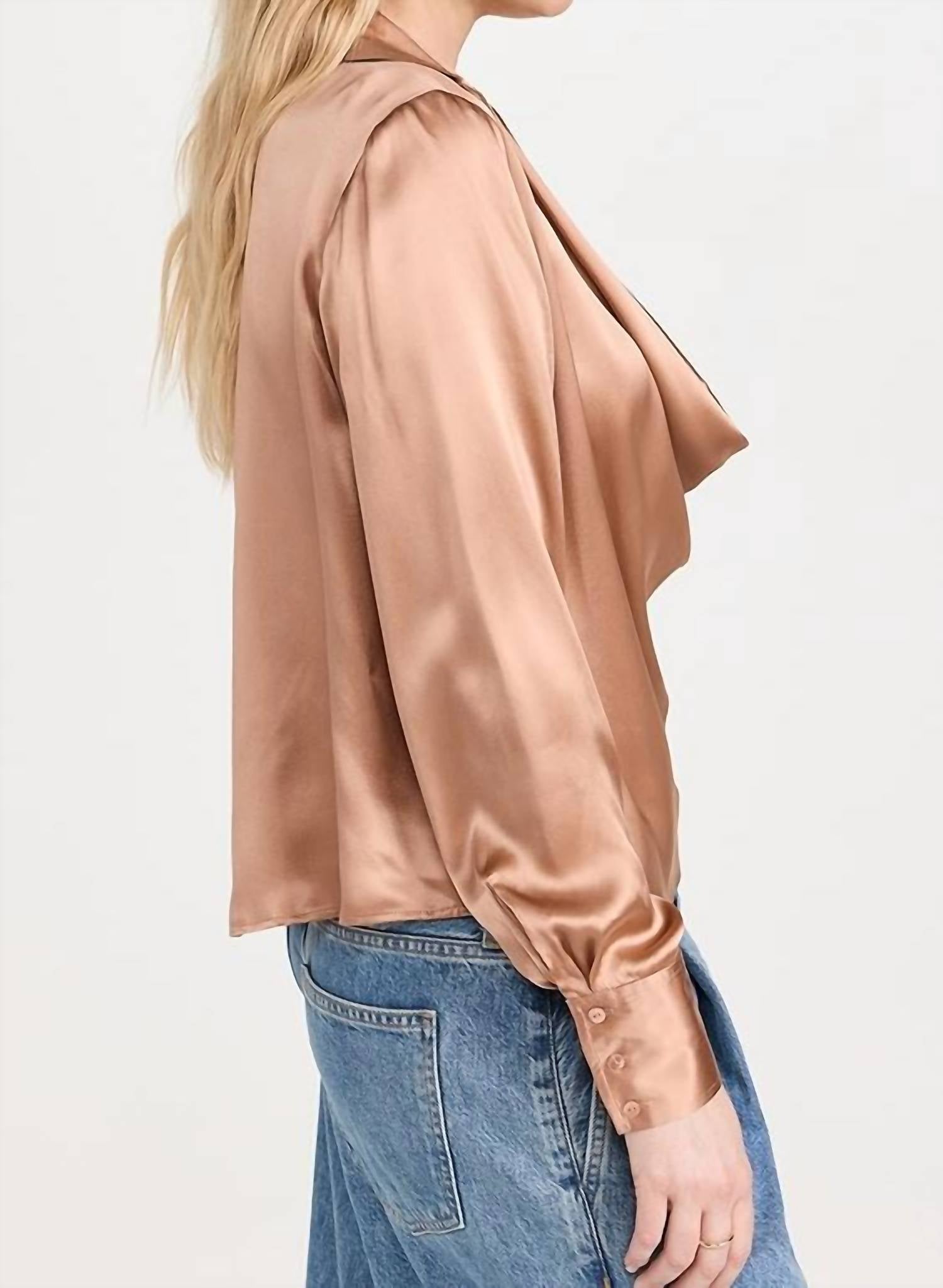 L'Agence - Lotus Cowl Neck Top