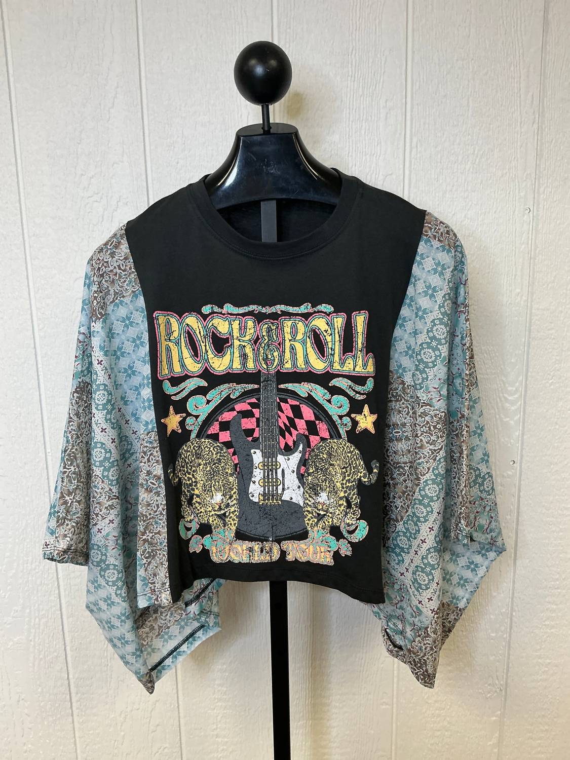 Zutter Rock N Roll Graphic Tee in black - women's t-shirt - detail view