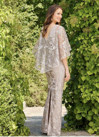 Mgny - Cape Sleeve Beaded Lace Dress