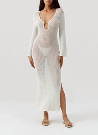Melissa Odabash Casey Maxi Crochet Dress in white - women's dress - view 4
