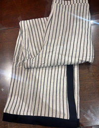 KLd. Signature two piece stripe pant set in beige black - women's pants - detail view