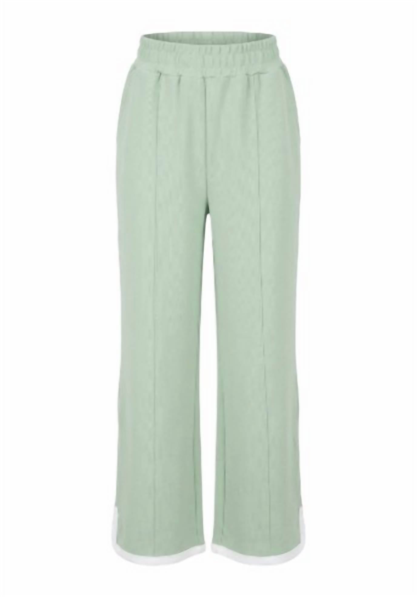 Simply Southern Women's Scalloped Lounge Pants in sage green - women's pants