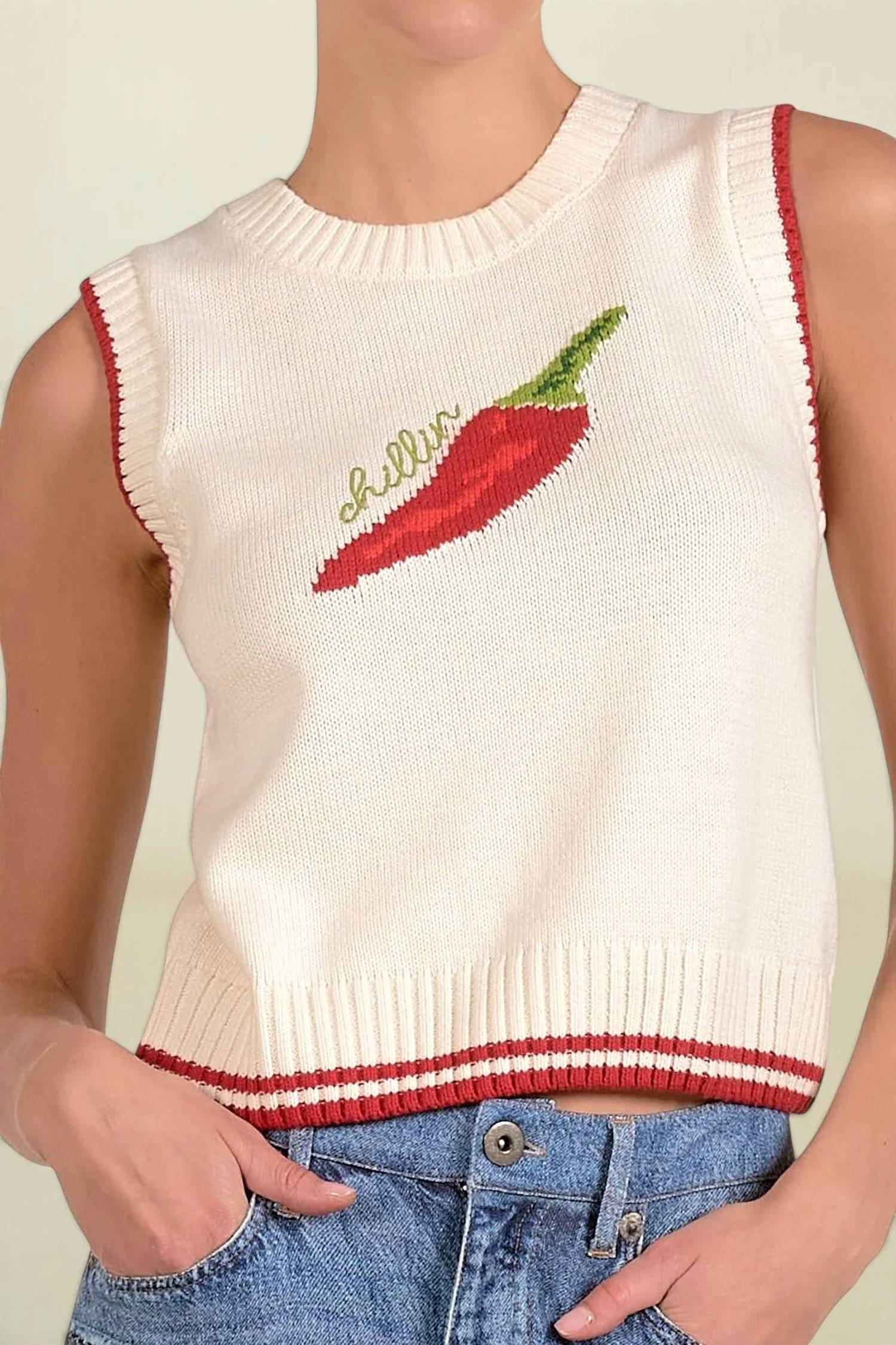Elan - Chili Knit Sweater Tank
