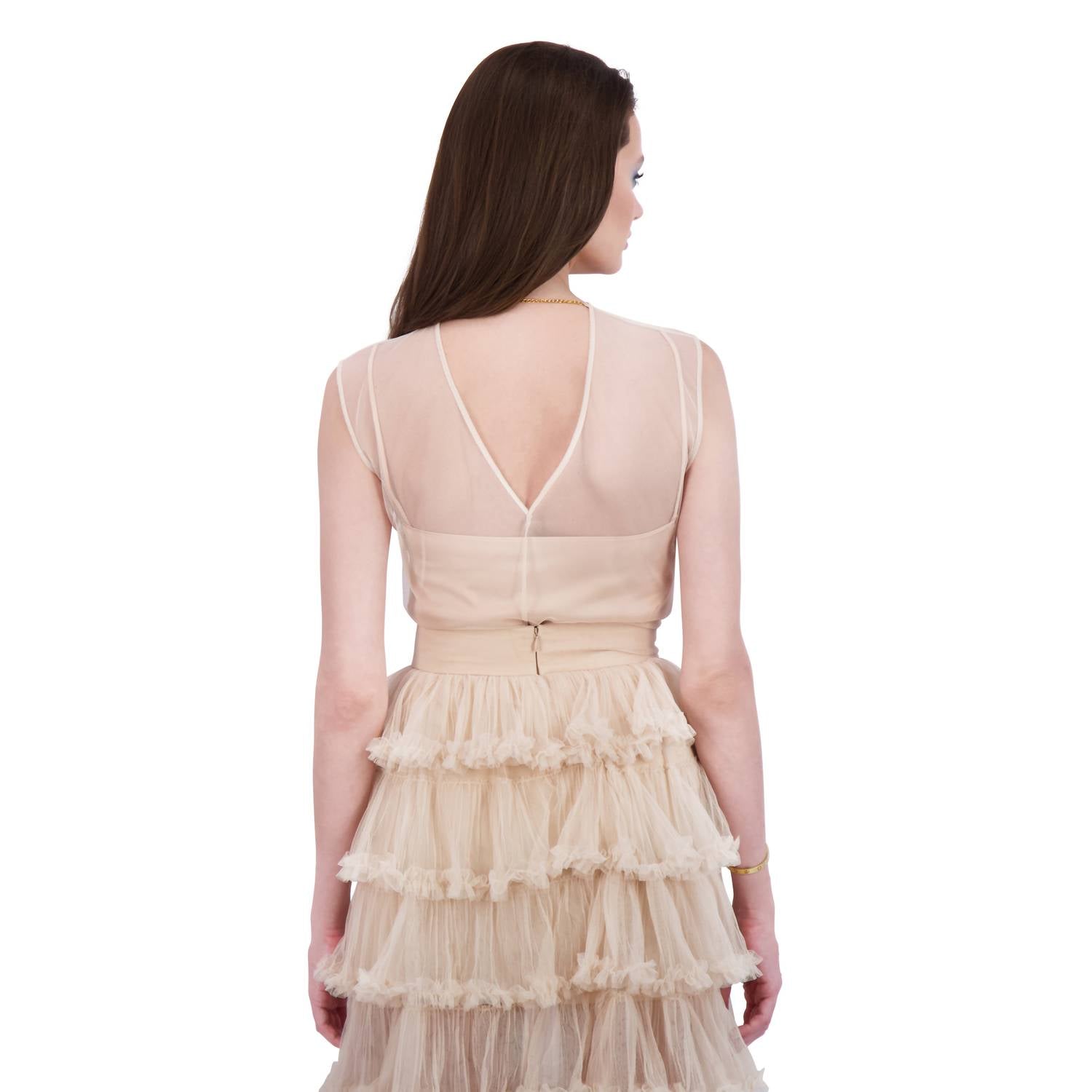Bethelhelena - Gilded Fairy Crew Neck Tulle Top