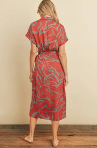 Dress Forum - HIGH VOLTAGE COLLARED MIDI WRAP DRESS