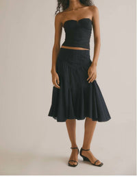 Free People Ever Afternoon Textured Tube Top in black - women's shirt
