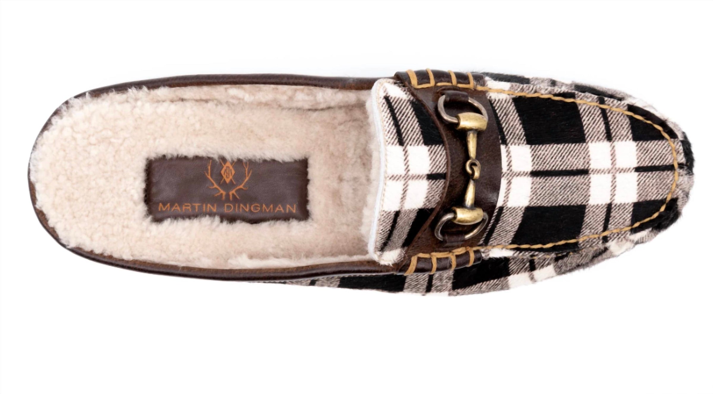 Martin Dingman Men's Cozy Slide in black white - men's loafer - view 4