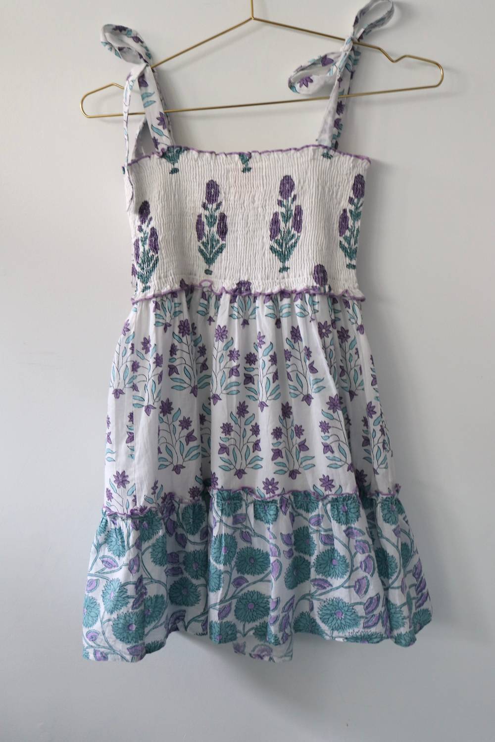 VICTORIA DUNN Girl's Luna Mini Dress in oasis - kids' dress - detail view