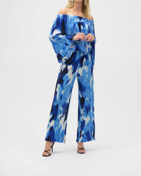 Joseph Ribkoff - Pleated Novelty Tropical Print Off-shoulder Top