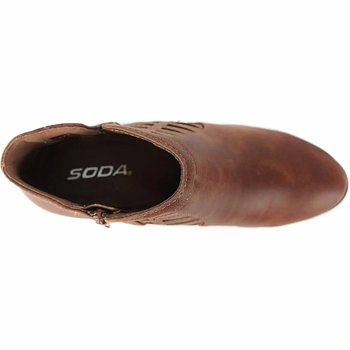 Soda - Women's Perforated Cut Out Stacked Booties