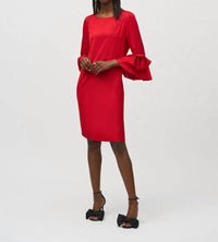 Joseph Ribkoff - Satin Ruffle Sleeve Straight Dress