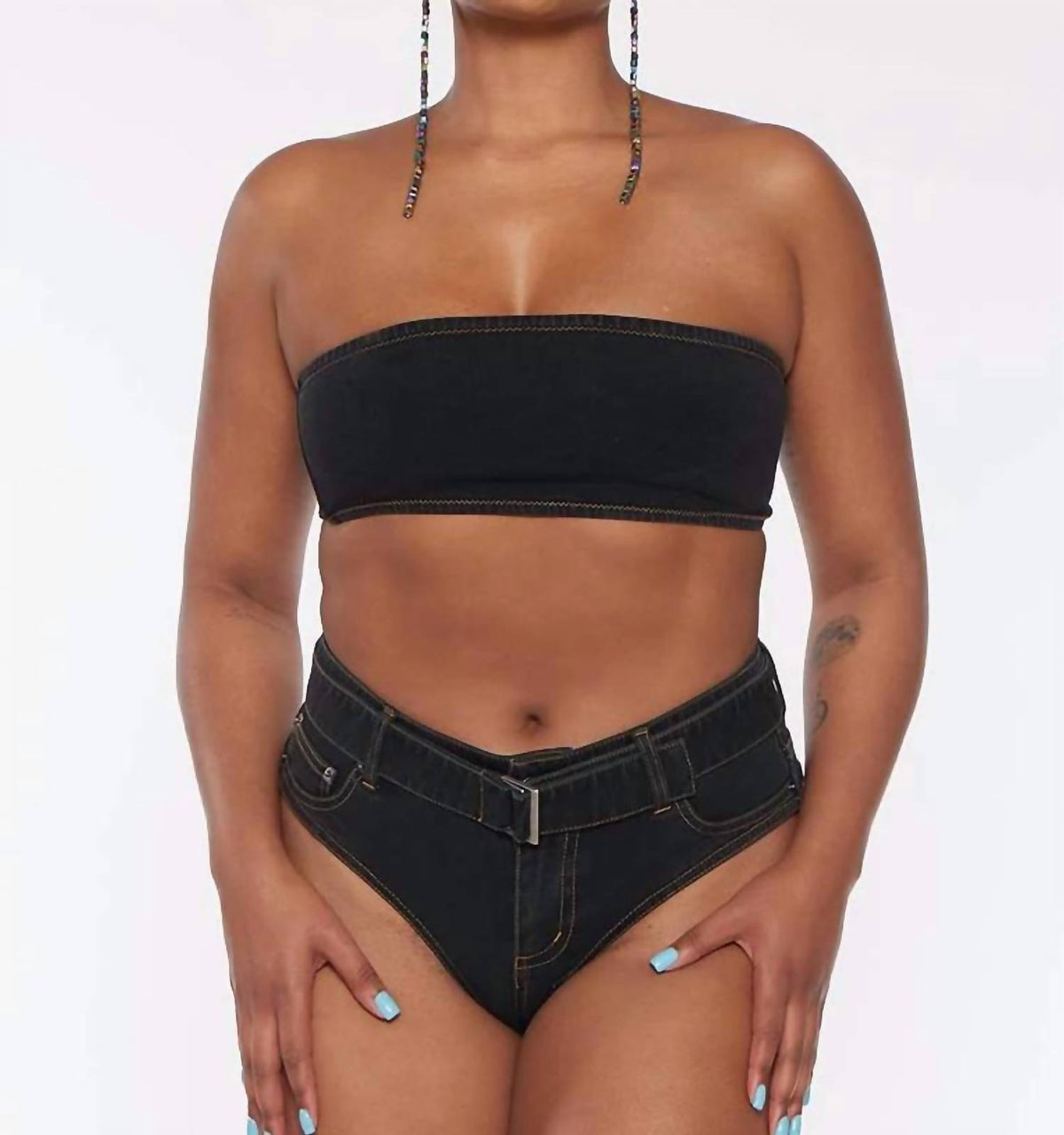 Circular Path - Classic Strapless Bandeau Bikini Top