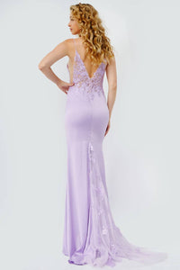 Jovani - Plunging Neck Prom Dress
