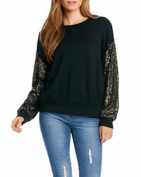 Karen Kane - Sosie Sequin Sleeve Long Sleeve Top