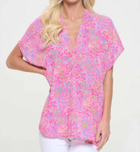 Adrienne - Confetti Delight V-Neck Top