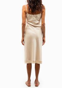 Brazeau Tricot - Classic Petal Slip Dress With Chiffon Procini